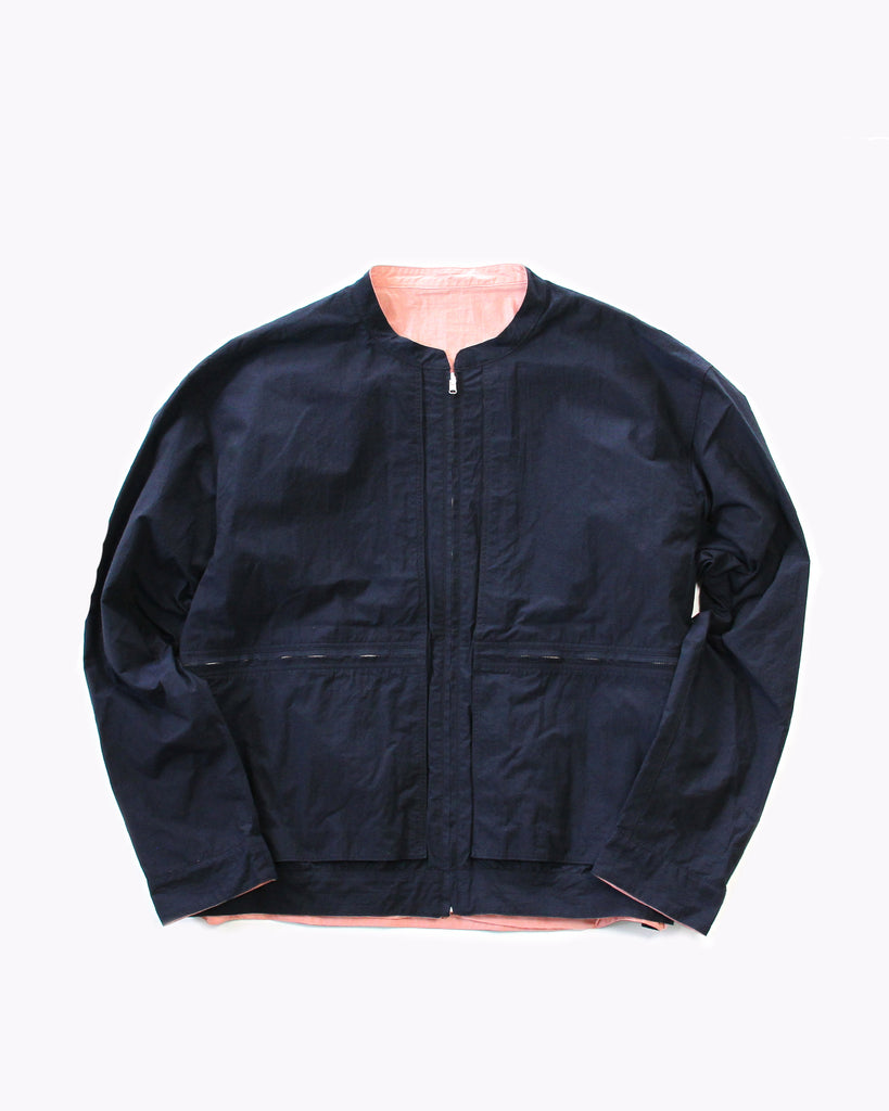 Reversible Bomber Jacket - Navy/Coral - Maiden Noir