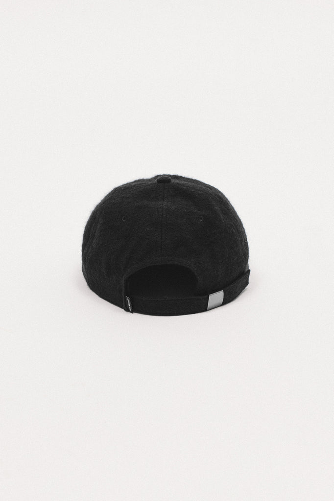 Brushed Wool Ball Cap - Black