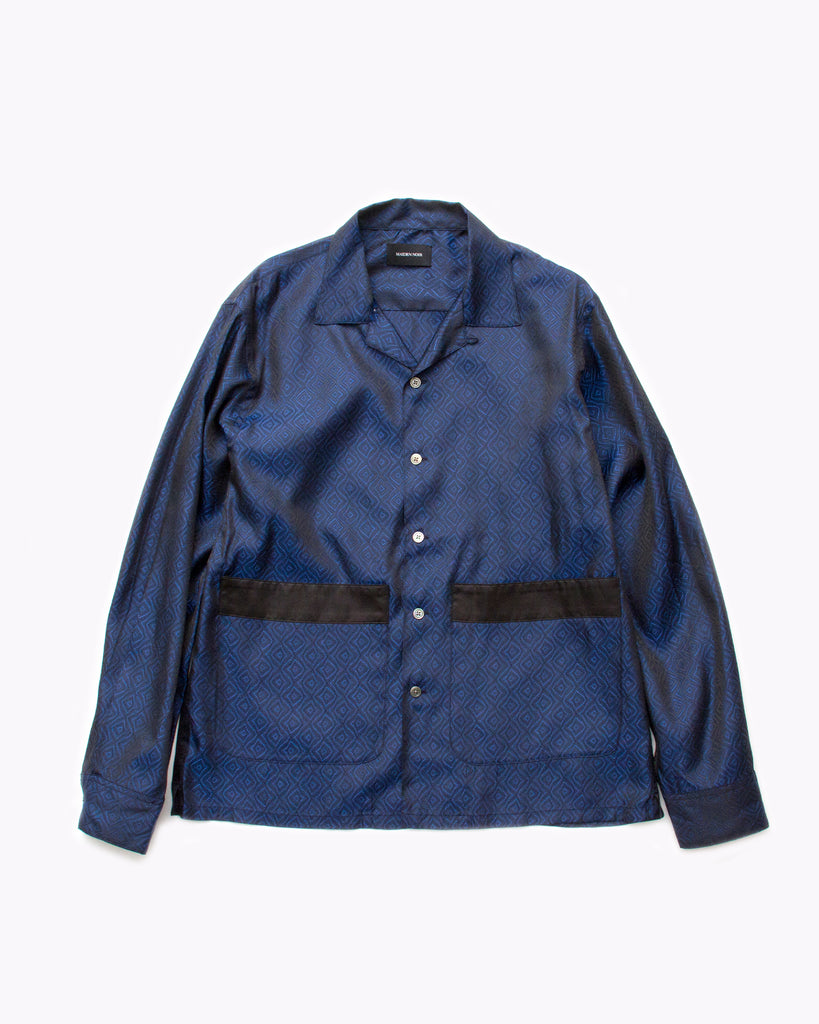 Tile L/S Shirt - Navy - Maiden Noir