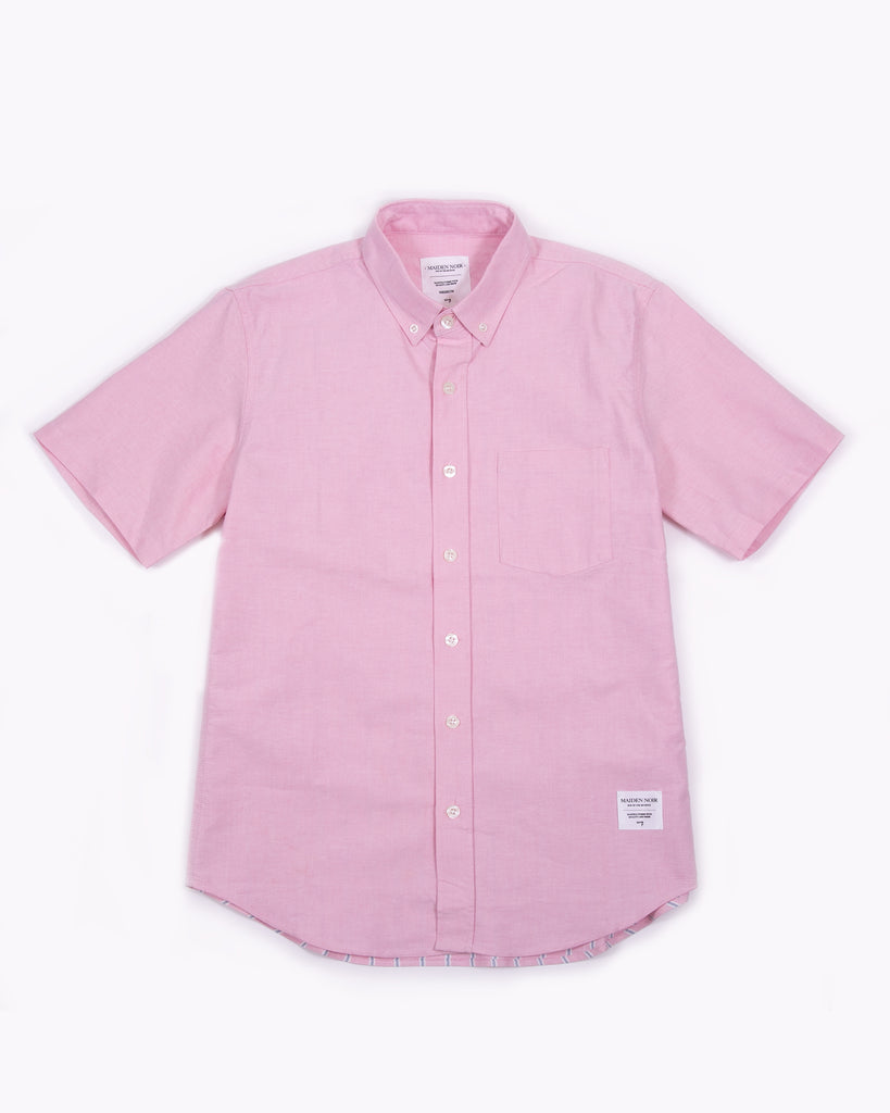 Stripe Panel Oxford SS Shirt - Pink