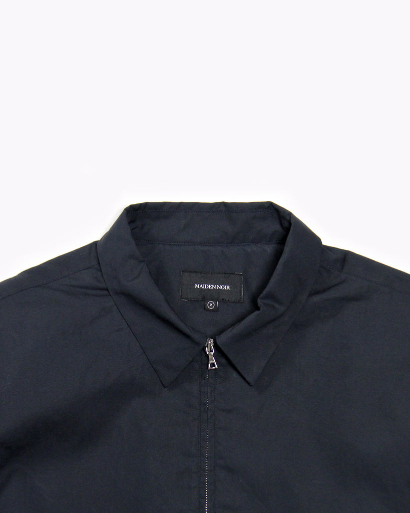 Broadcloth Zip SS Shirt - Navy