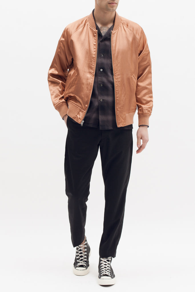Reversible Satin Souvenir Jacket - Navy/Coral - Maiden Noir