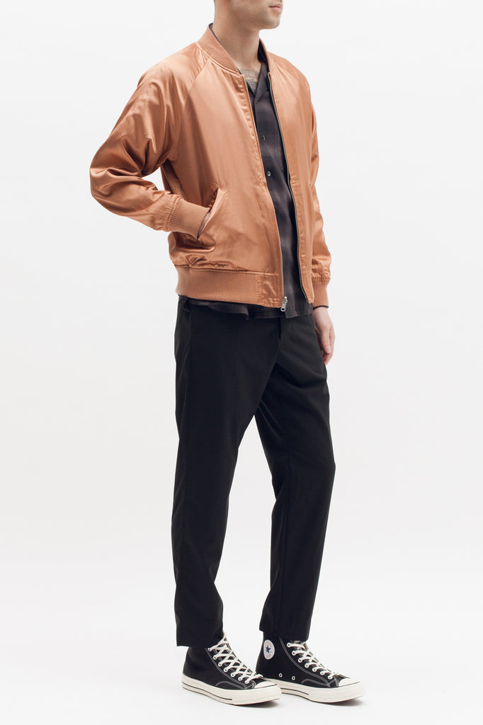 Reversible Satin Souvenir Jacket - Navy/Coral - Maiden Noir
