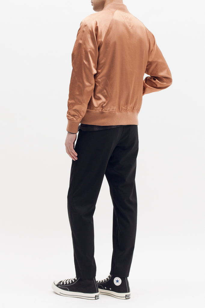 Reversible Satin Souvenir Jacket - Navy/Coral - Maiden Noir
