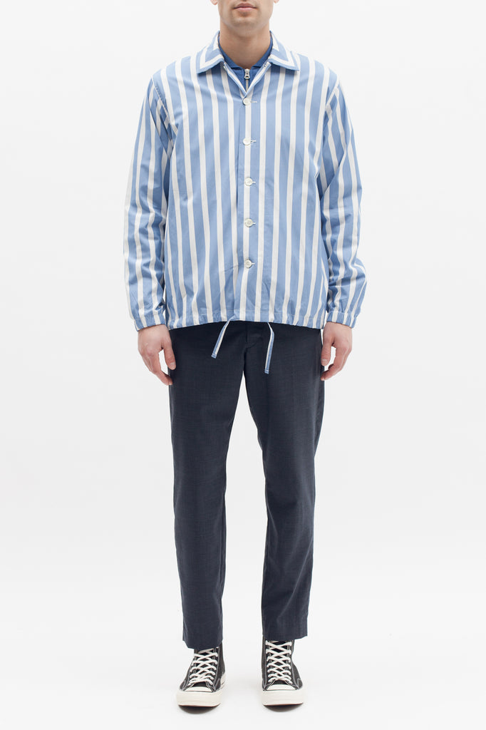 Stripe Coach Shirt - Blue - Maiden Noir