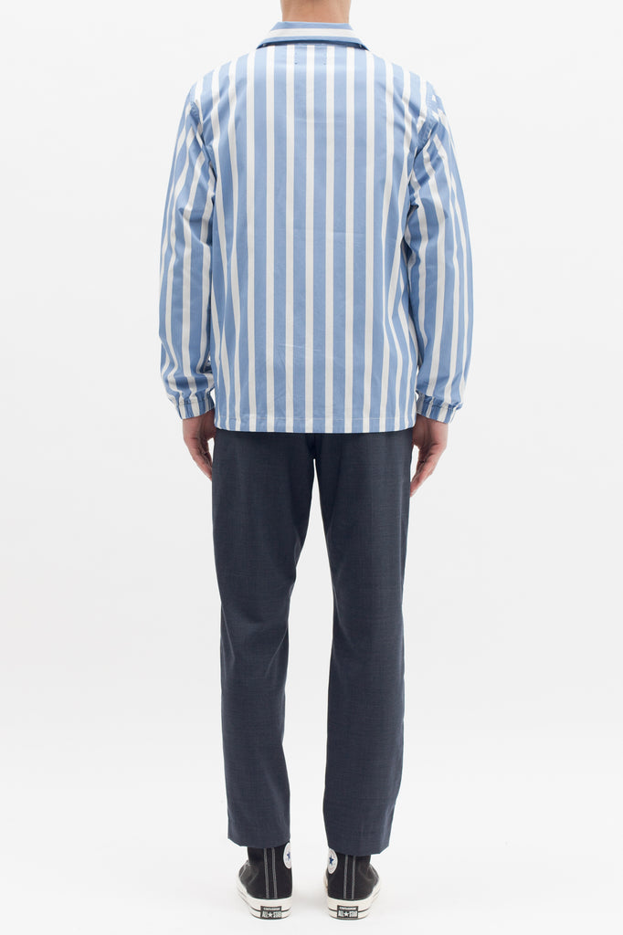 Stripe Coach Shirt - Blue - Maiden Noir