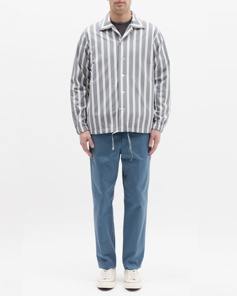 Stripe Coach Shirt - Grey - Maiden Noir