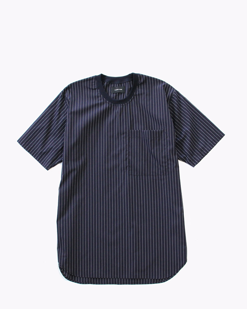 Stripe SS Crew Shirt - Navy - Maiden Noir