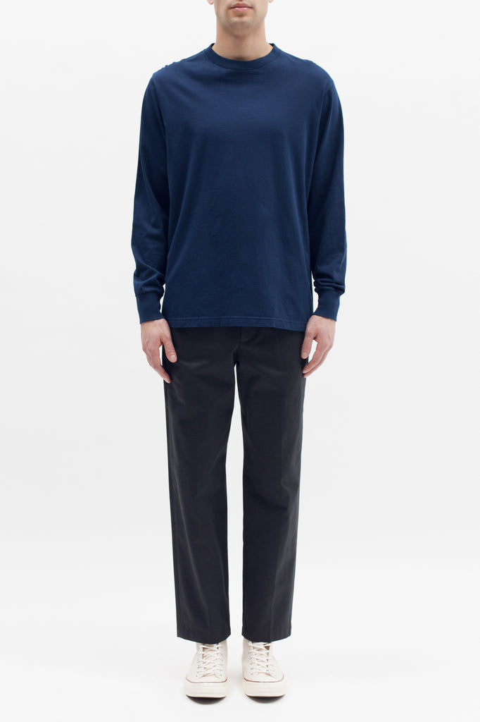 Natural Dyed Block LS Jersey - Navy - Maiden Noir