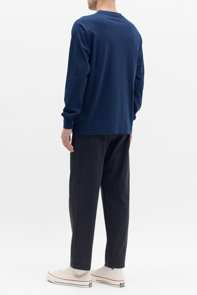 Natural Dyed Block LS Jersey - Navy - Maiden Noir