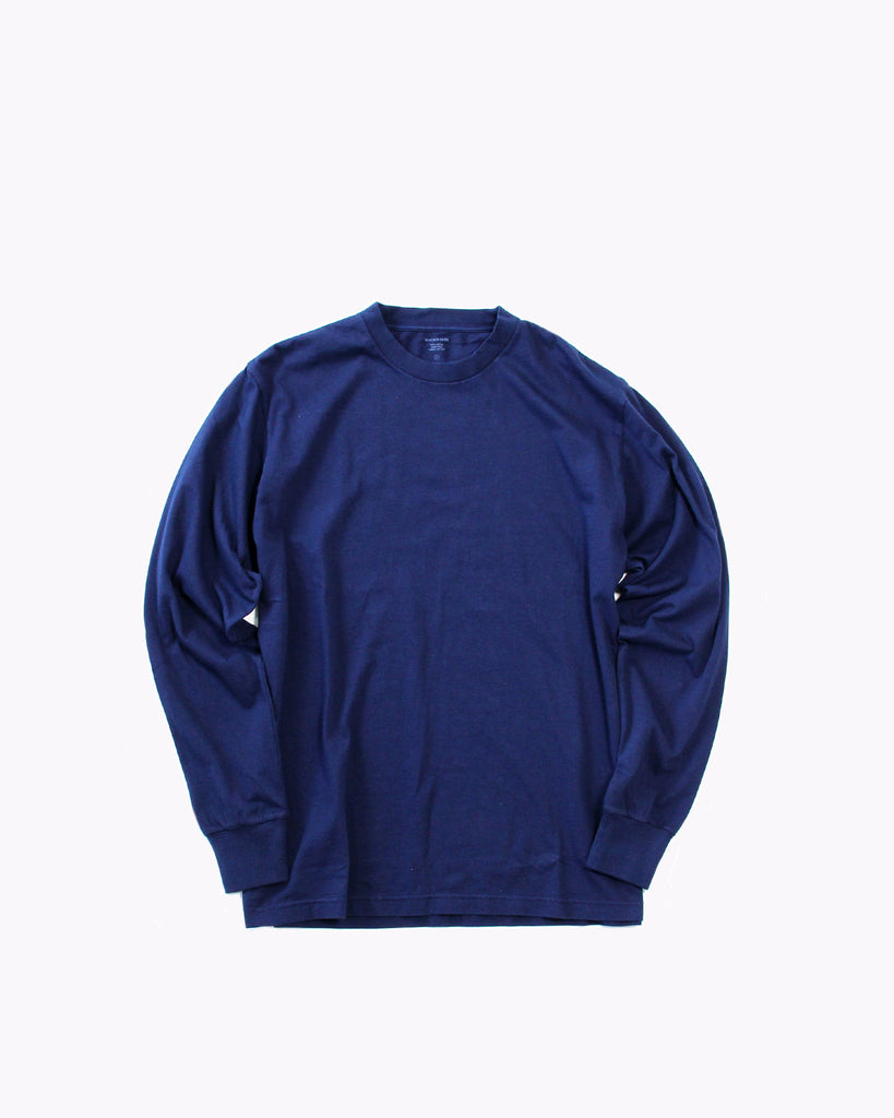 Natural Dyed Block LS Jersey - Navy - Maiden Noir