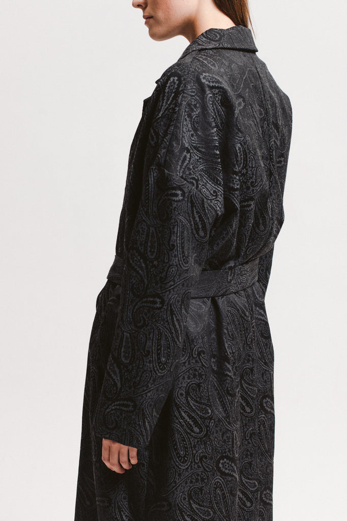 Paisley Overcoat - Black - [product _vendor]