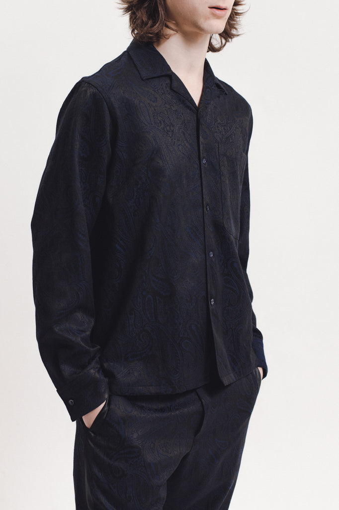 Paisley LS  Shirt - Navy - [product _vendor]