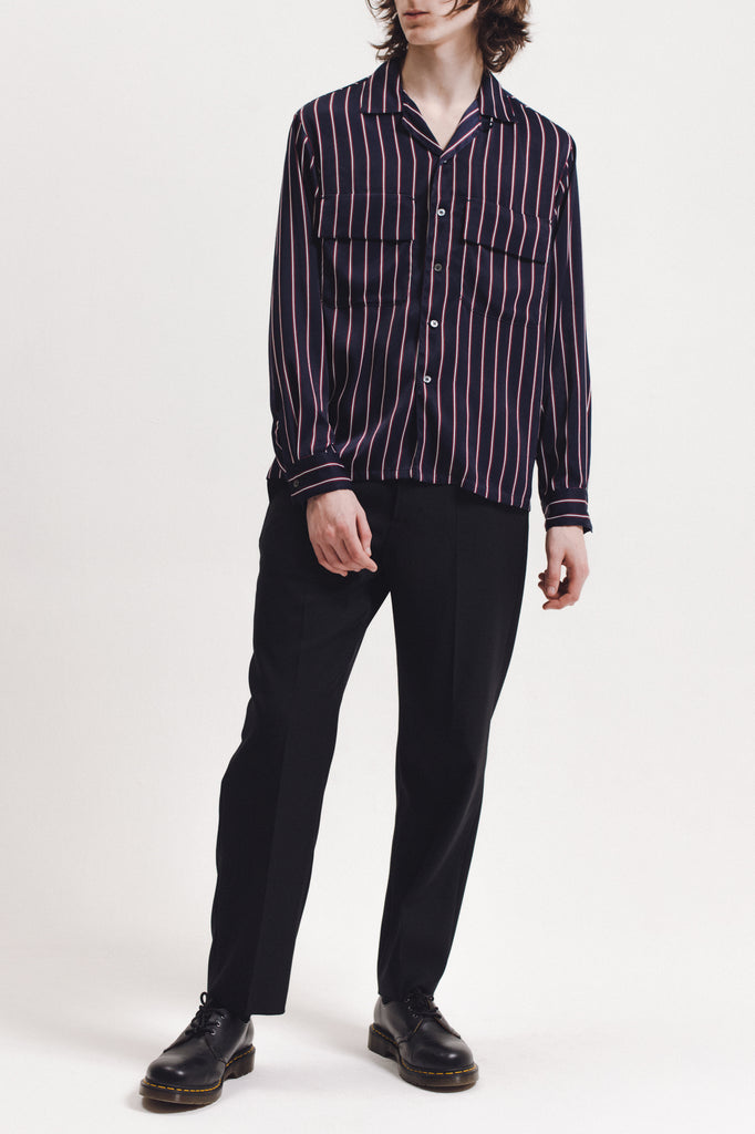 Stripe Rayon Shirt - Navy - [product _vendor]