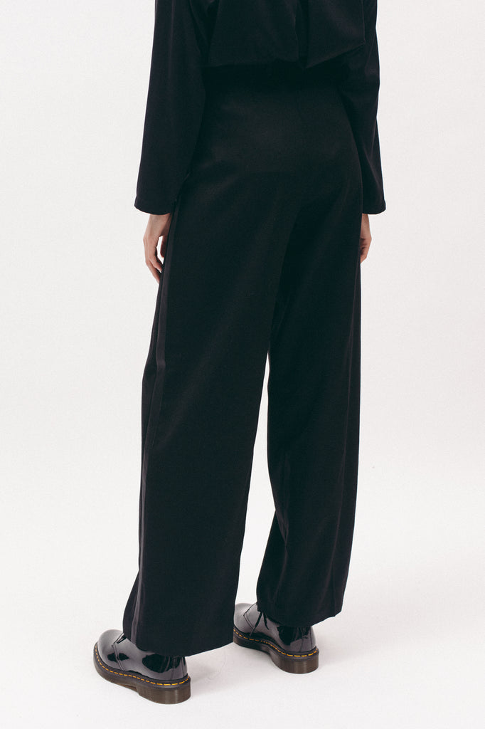 Pleated Tuxedo Trouser - Black - [product _vendor]