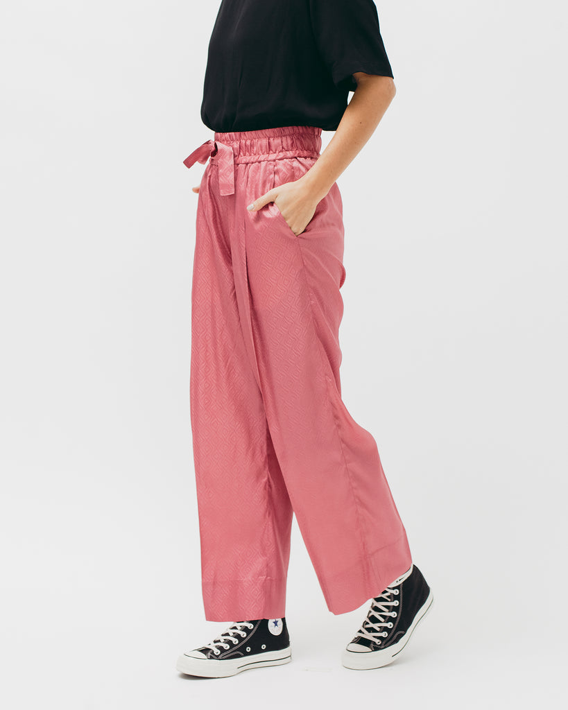 Tile Long Trouser - Coral - Maiden Noir