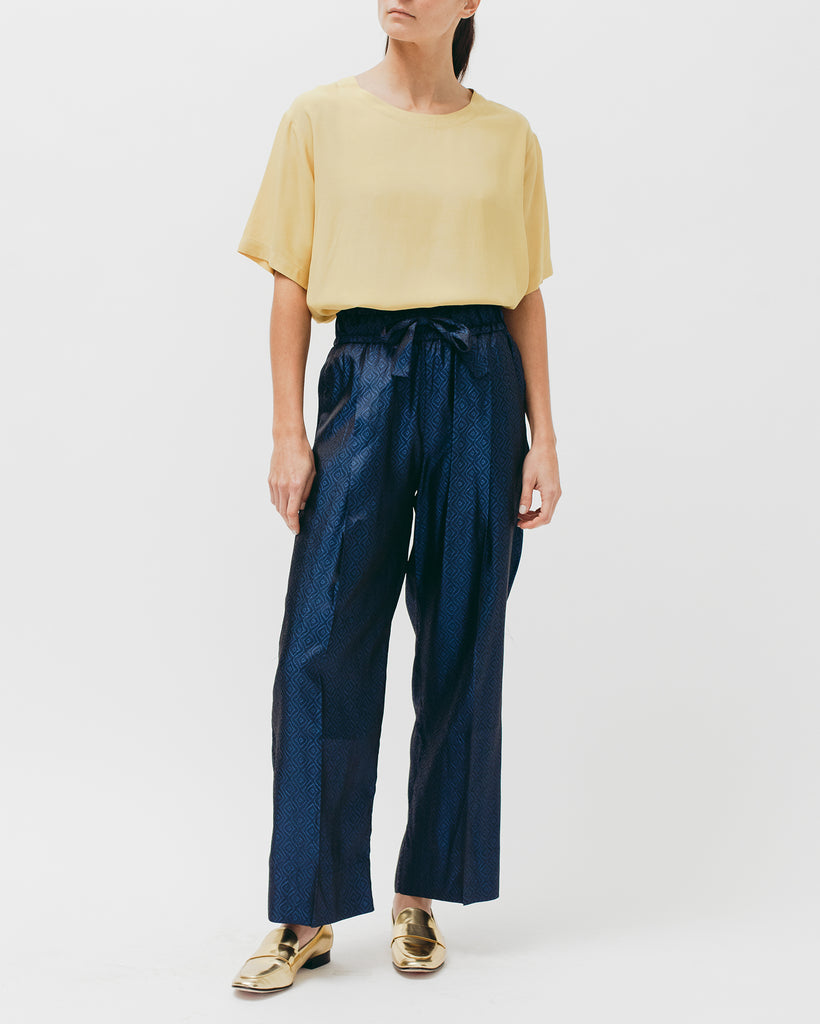 Tile Long Trouser - Navy - Maiden Noir