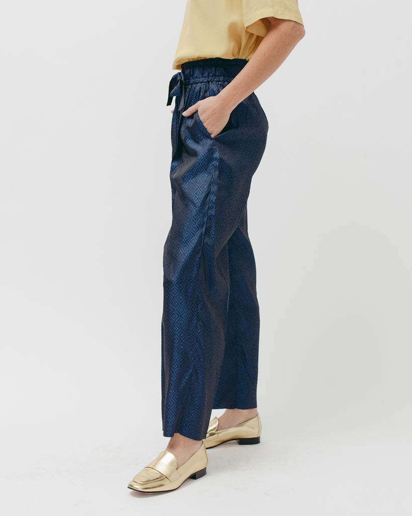 Tile Long Trouser - Navy - Maiden Noir