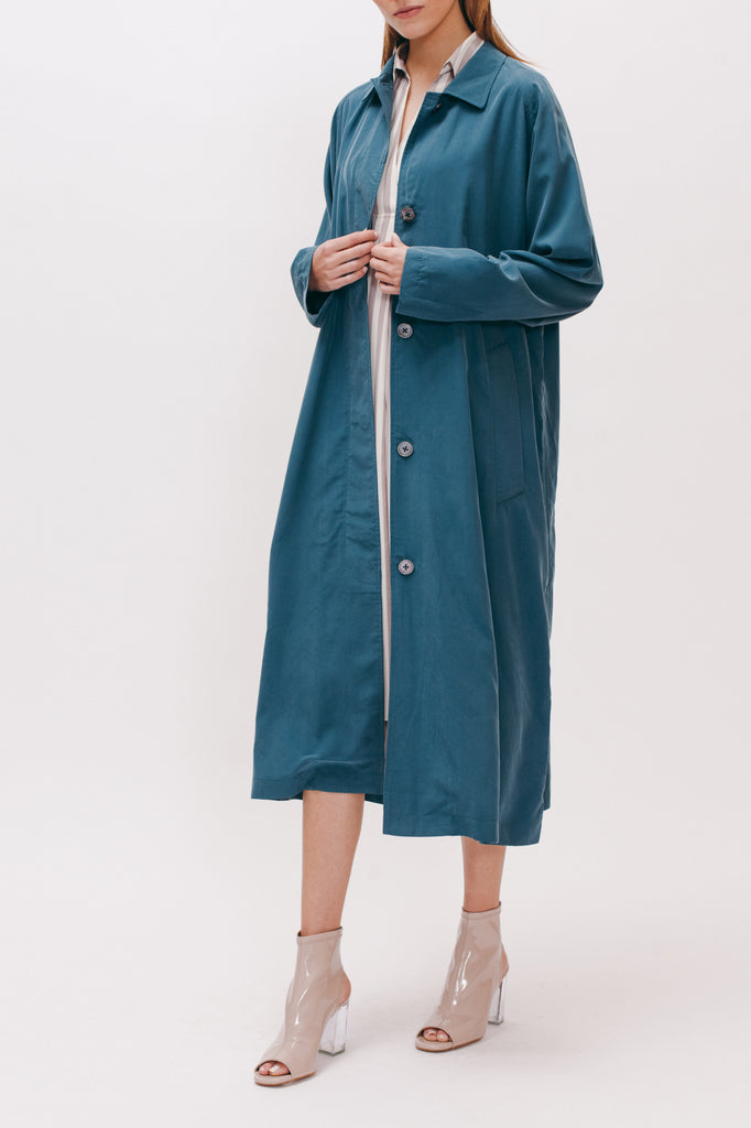 Long Overcoat - Dark Teal W