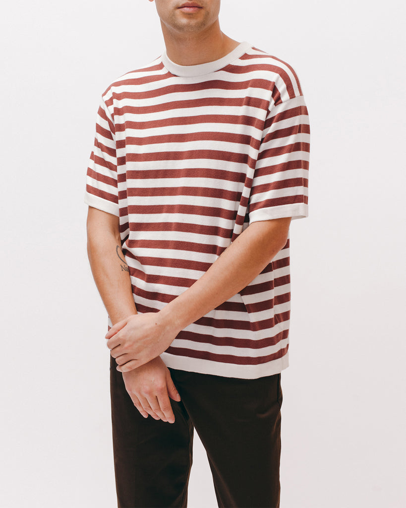 Stripe SS Knit - Mauve