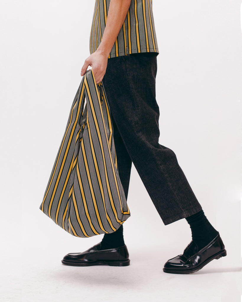 Stripe Rayon Market Tote - Beige - [product _vendor]