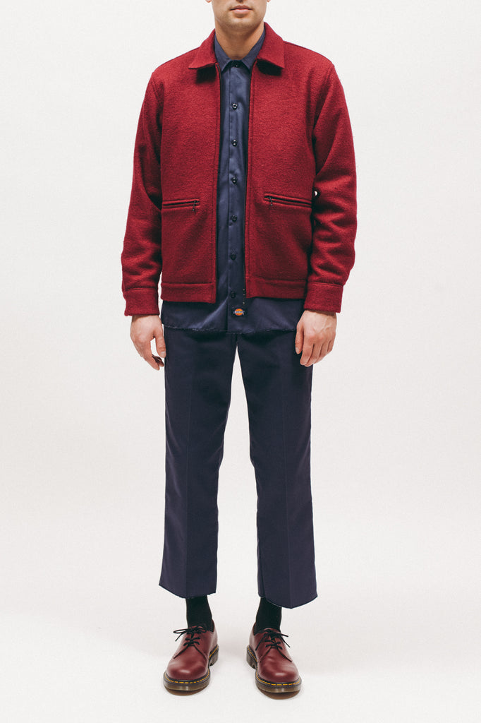 Boiled Wool Harrington Jacket - Red - [product _vendor]