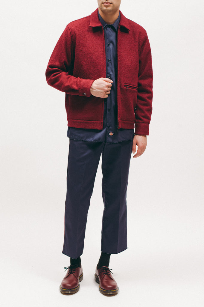 Boiled Wool Harrington Jacket - Red - [product _vendor]