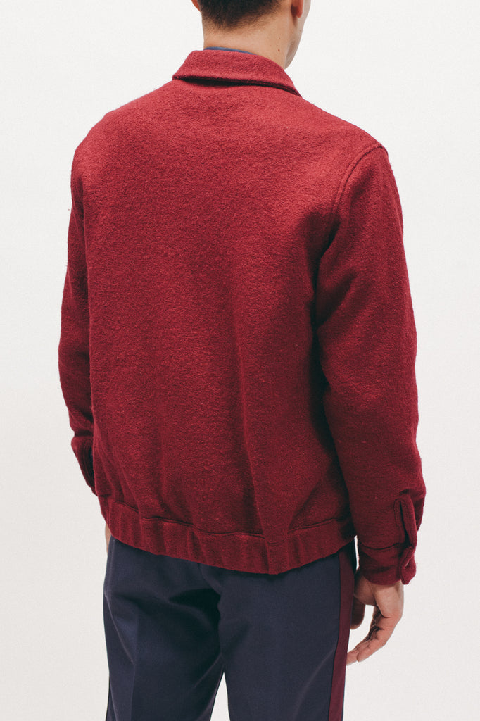 Boiled Wool Harrington Jacket - Red - [product _vendor]