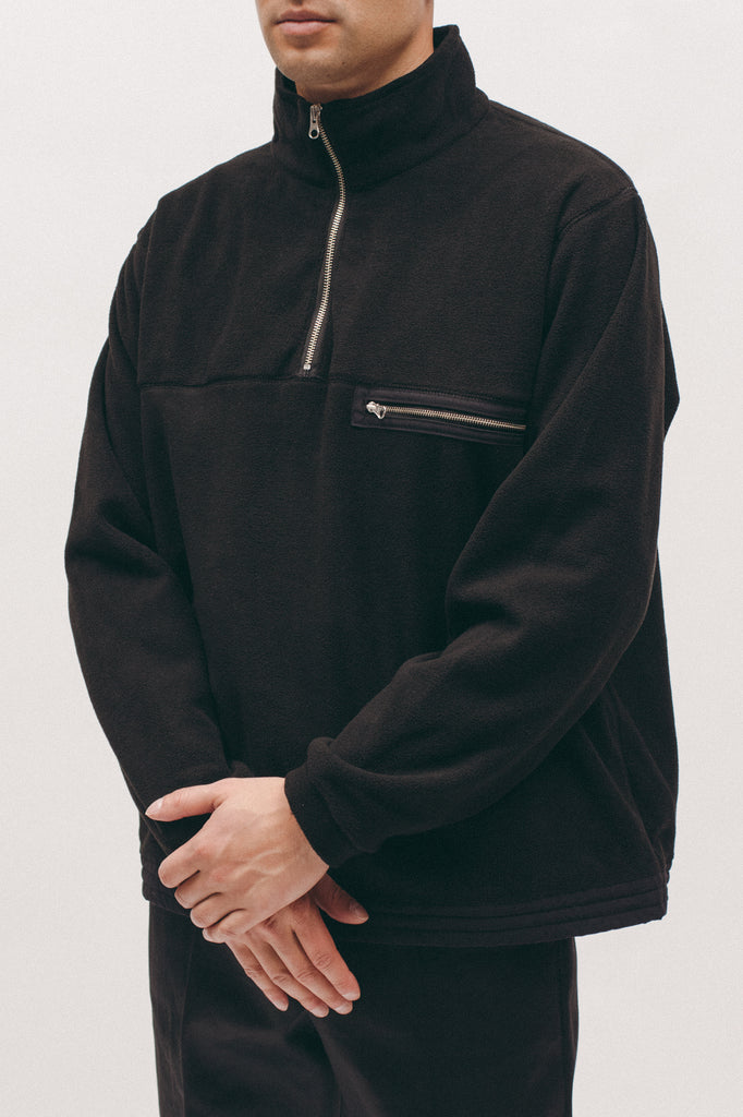 Polar Fleece Popover- Black - [product _vendor]