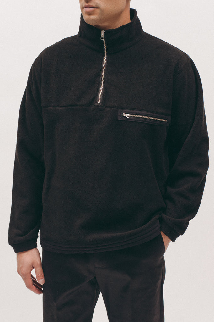 Polar Fleece Popover- Black - [product _vendor]