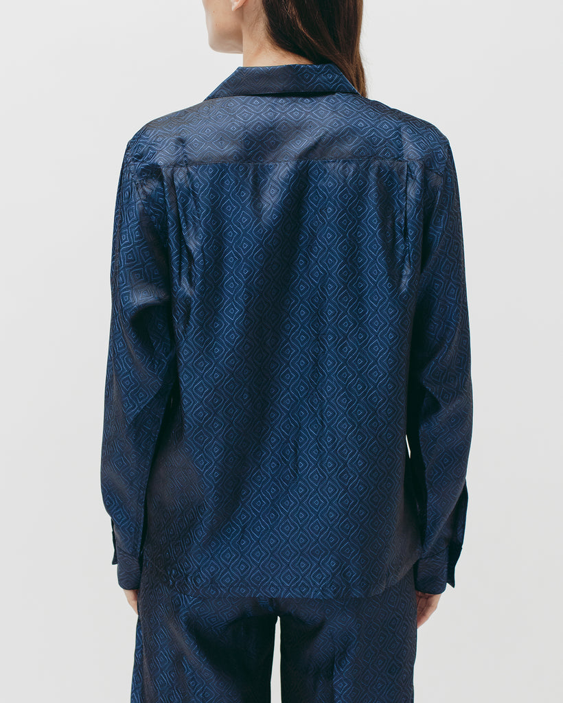 Tile L/S Shirt - Navy - Maiden Noir