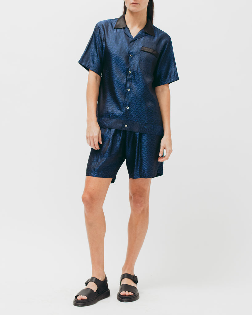 Tile S/S Shirt - Navy - Maiden Noir