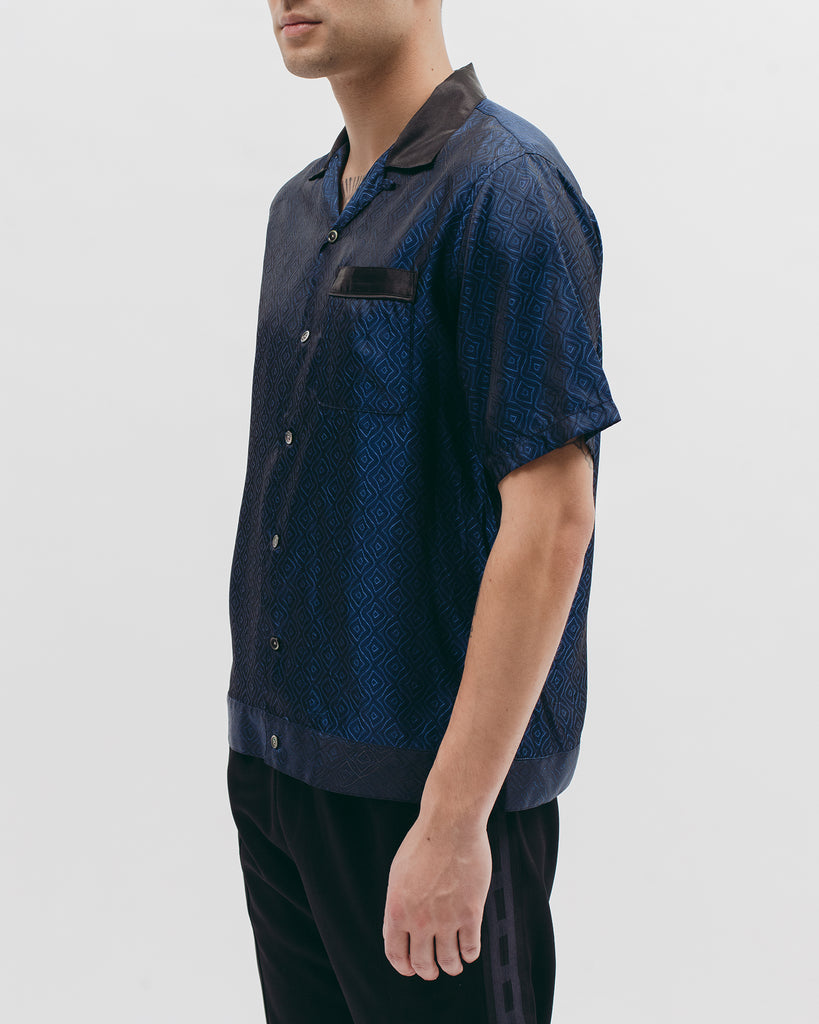 Tile S/S Shirt - Navy - Maiden Noir