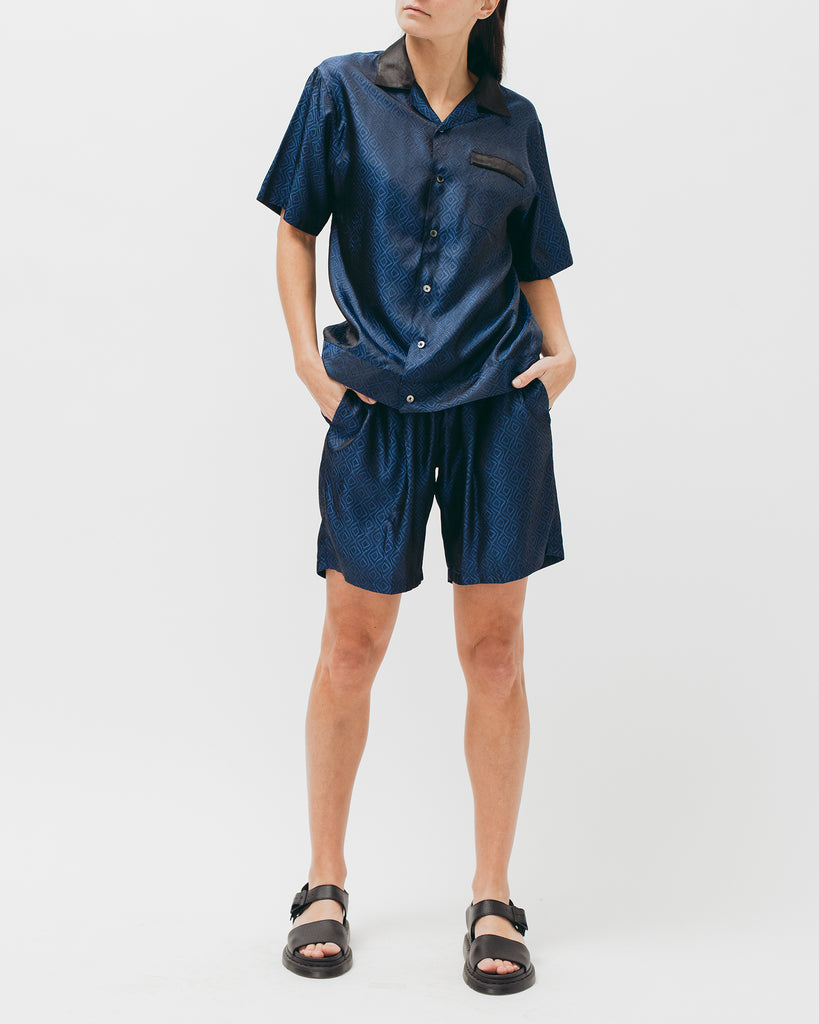 Tile S/S Shirt - Navy - Maiden Noir