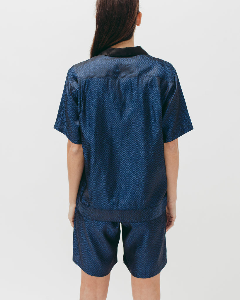 Tile S/S Shirt - Navy - Maiden Noir