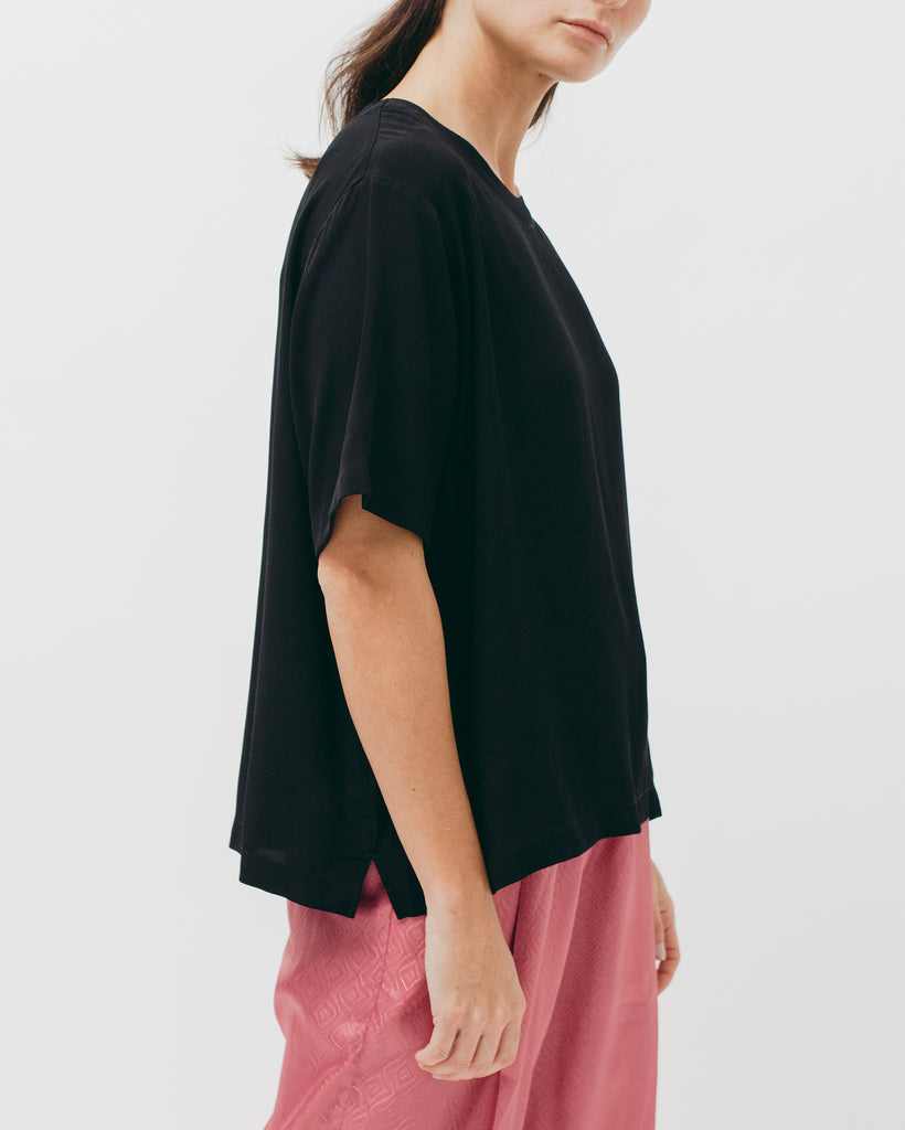 Crepe Rayon S/S Shirt - Black - Maiden Noir