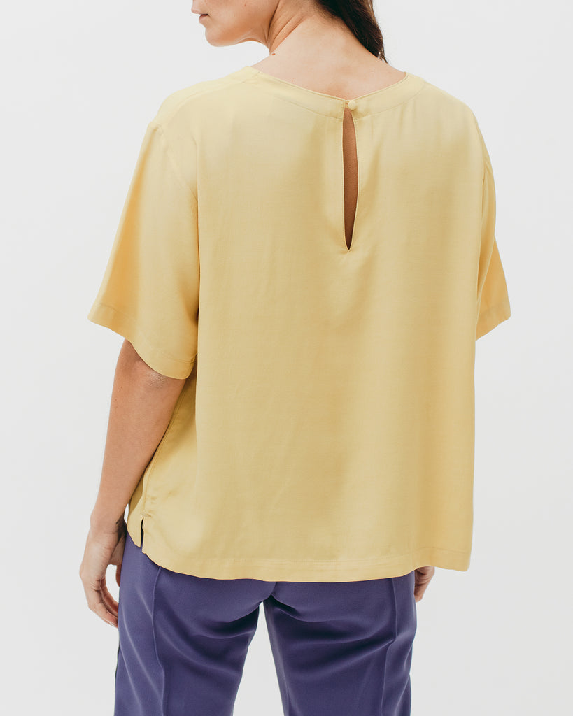 Crepe Rayon S/S Shirt - Lemon - Maiden Noir