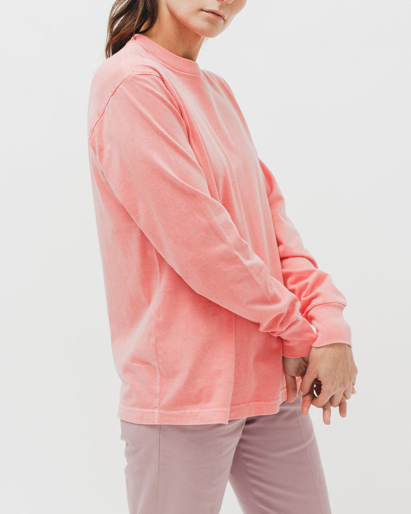 Natural Dyed Block L/S Jersey - Coral - Maiden Noir