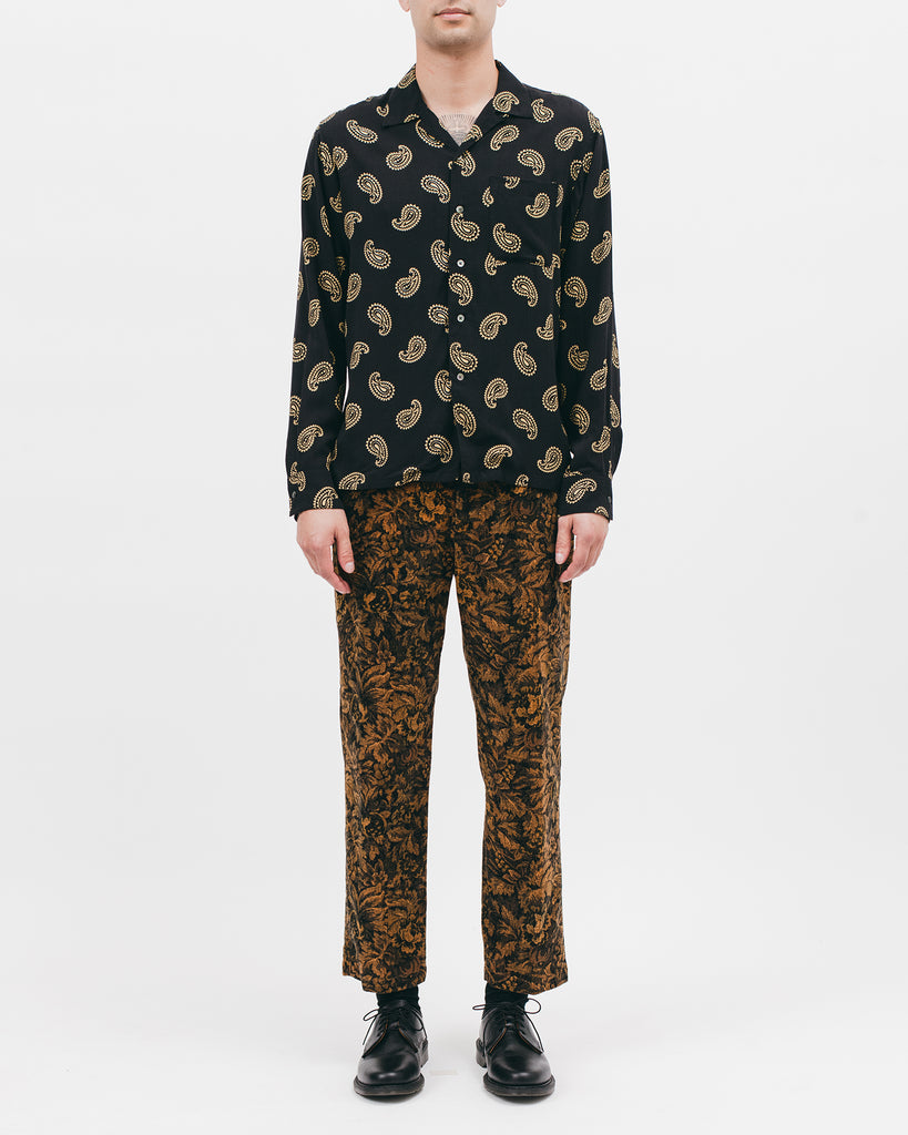 Paisley Rayon LS Shirt - Black - [product _vendor]