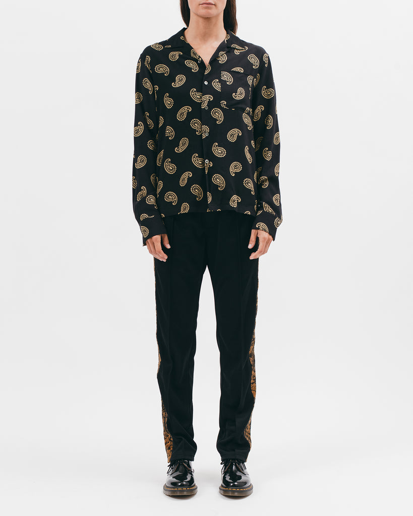 Paisley Rayon LS Shirt - Black - [product _vendor]