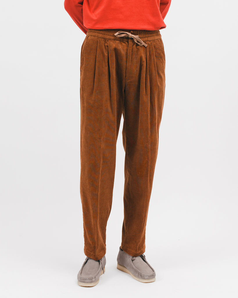 Relaxed Pleated Trouser - Camel Cord - [product _vendor]