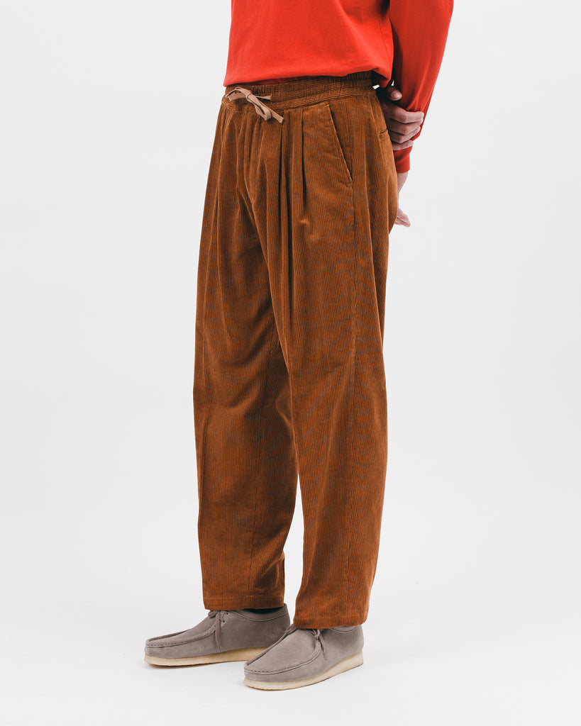 Relaxed Pleated Trouser - Camel Cord - [product _vendor]