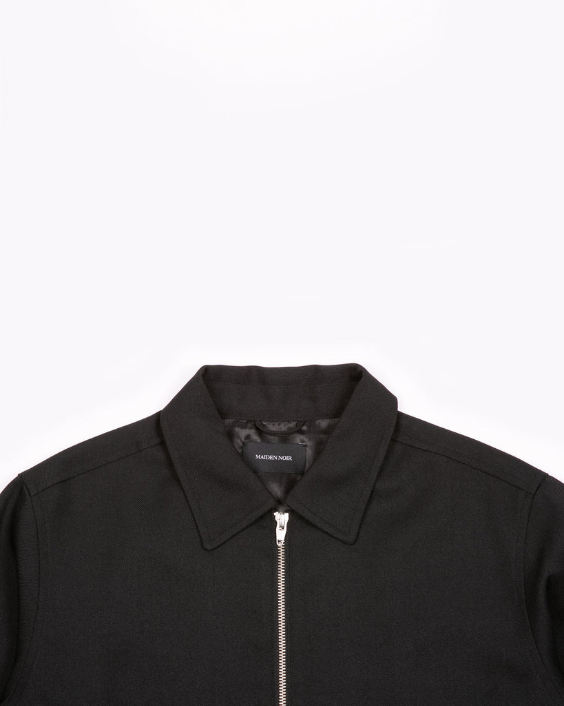 Crop Harrington Jacket - Black Sharkskin