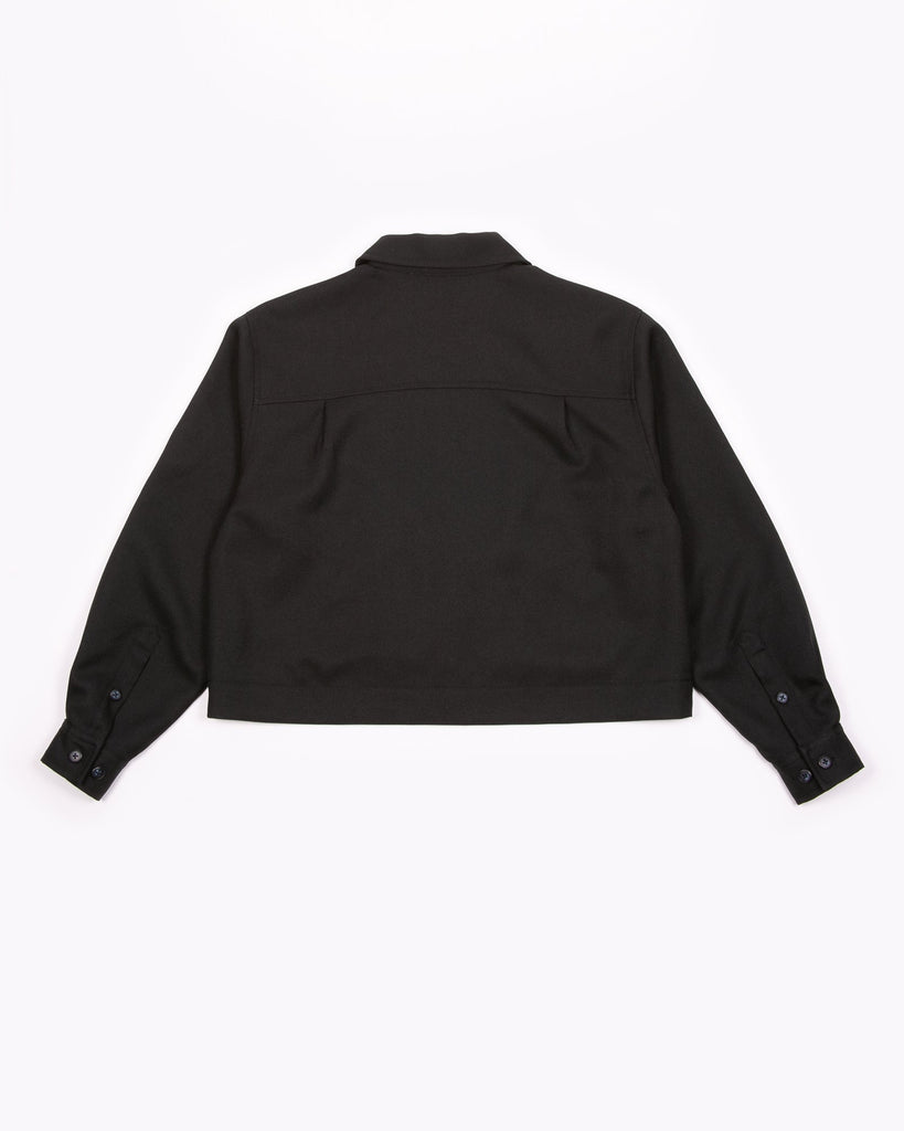Crop Harrington Jacket - Black Sharkskin