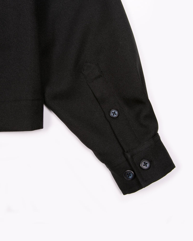 Crop Harrington Jacket - Black Sharkskin