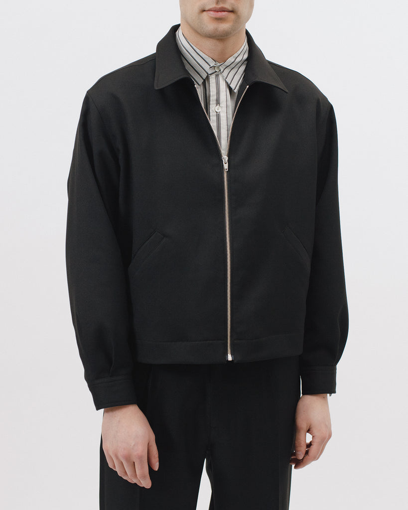 Crop Harrington Jacket - Black Sharkskin - [product _vendor]