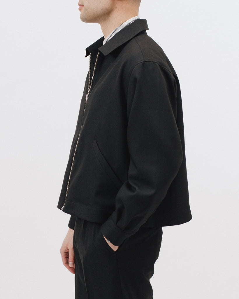 Crop Harrington Jacket - Black Sharkskin - [product _vendor]