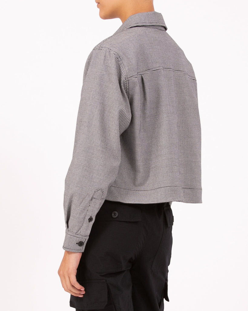 Crop Harrington Jacket - Houndstooth