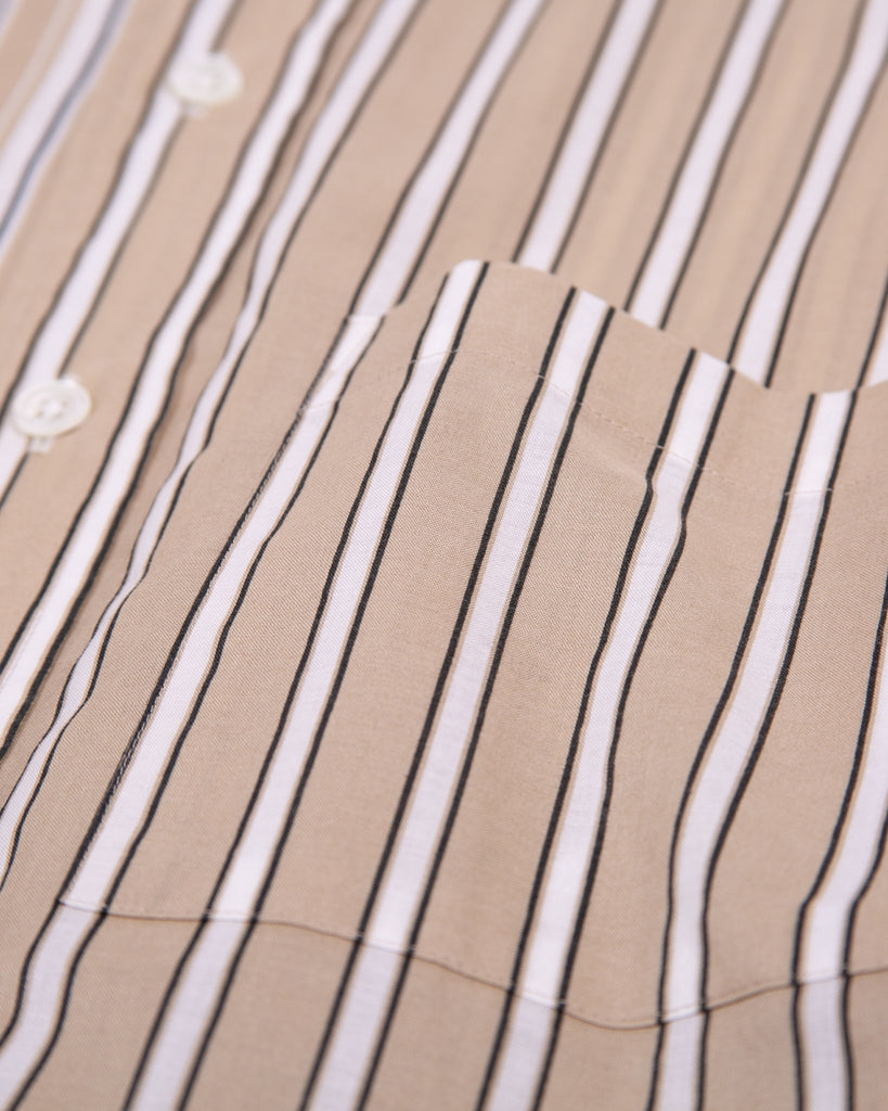 Stripe LS Shirt - Beige Stripe