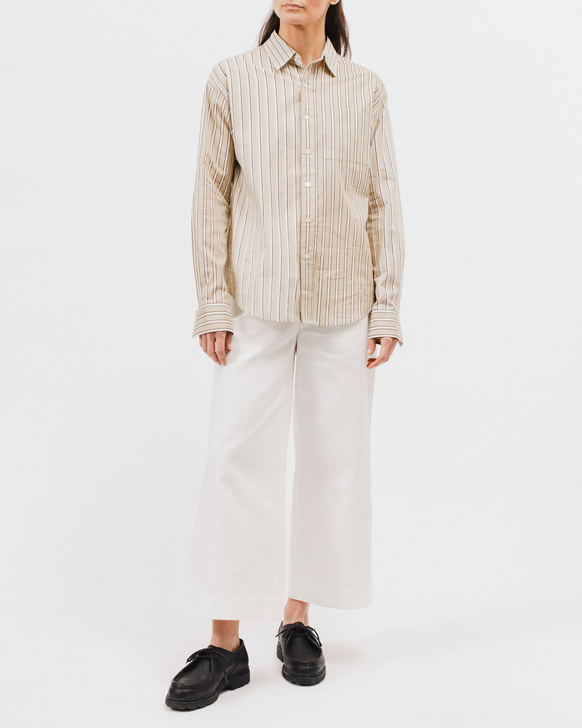 Stripe LS Shirt - Beige Stripe
